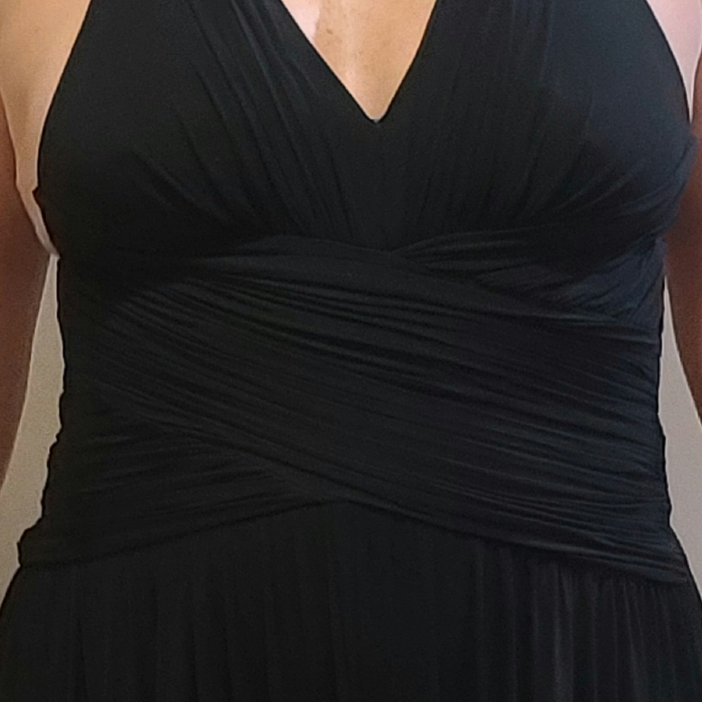 BCBGMaxAzria Black Ruched Bodice Maxi Gown - Picture 7 of 9